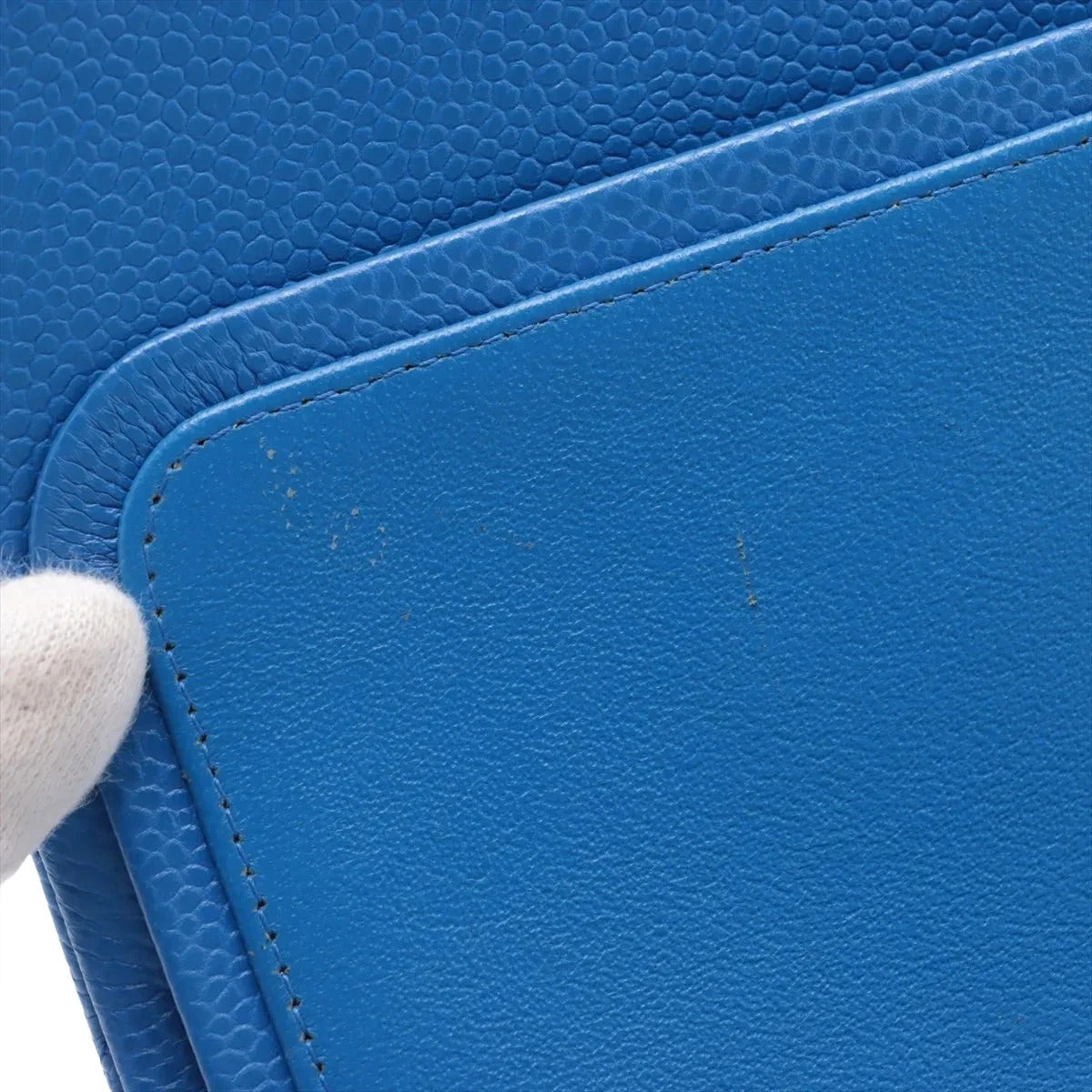 Pre-Loved Classic Double Flap Shoulder Bag Quilted Leather Jumbo with Ruthenium Hardware, Blue