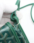 Pre-Loved Plumet Crossbody Bag Goyardine Chevron Coated Canvas with Silver Hardware, Green