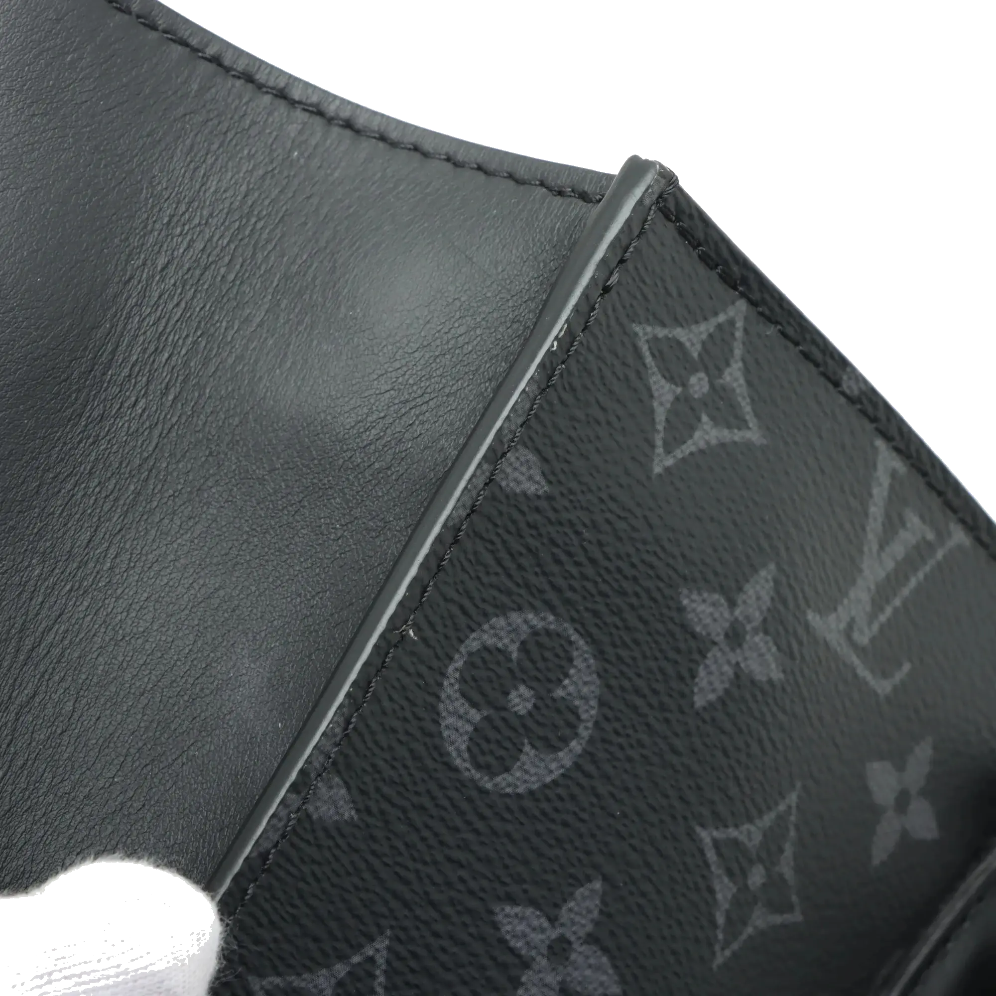 Pre-Loved Sac Plat Tote Monogram Coated Canvas with Silver Hardware, Black