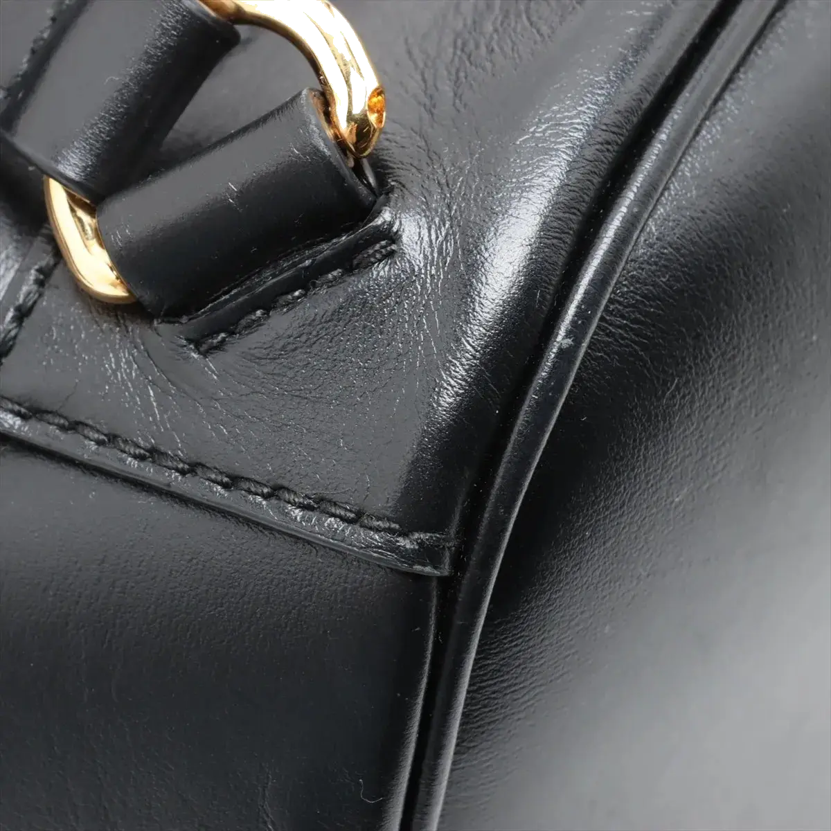 Pre-Loved Horsebit 1955 Backpack Leather with Gold Hardware, Black