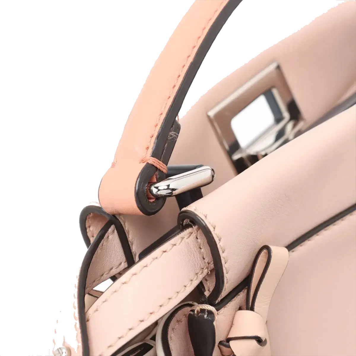 Pre-Loved Peekaboo Handbag Leather Mini with Silver Hardware, Pink