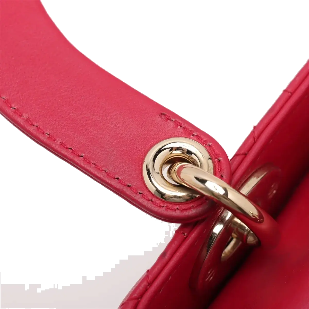 Pre-Loved Lady Dior Handbag Cannage Leather Medium with Gold Hardware, Pink