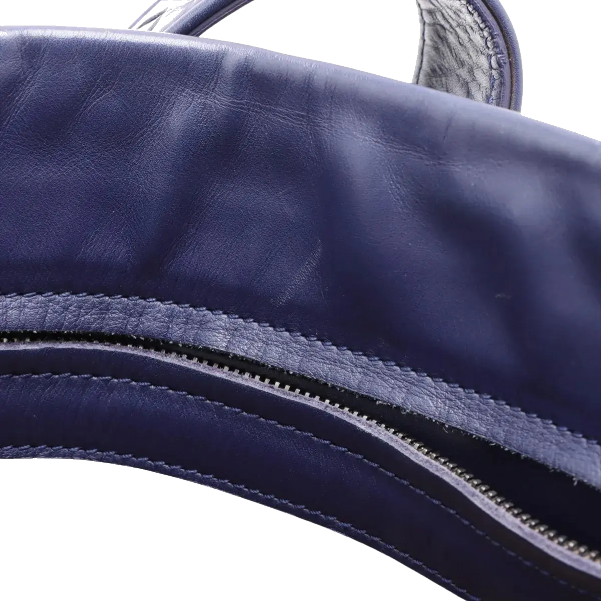 Pre-Loved Roma Tote Intrecciato Leather Medium with Gunmetal Hardware, Navy Blue