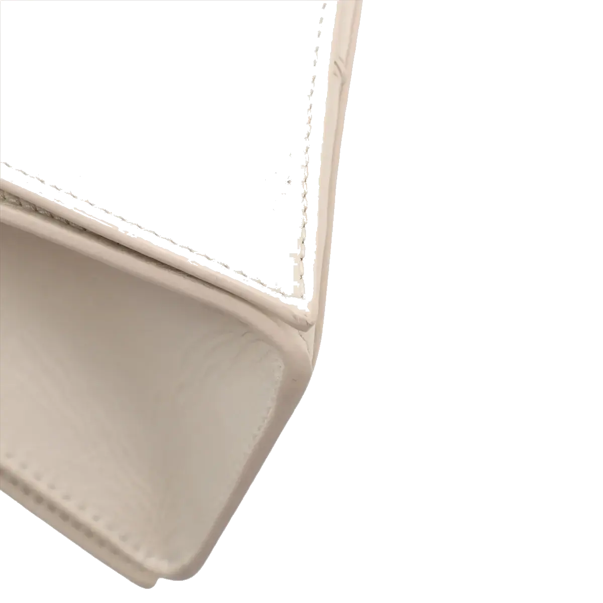 Pre-Loved Crush Sling Shoulder Bag Leather Small with Silver Hardware, Cream