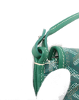 Pre-Loved Plumet Crossbody Bag Goyardine Chevron Coated Canvas with Silver Hardware, Green