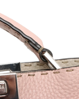 Pre-Loved Peekaboo Selleria Handbag Leather Mini with Silver Hardware, Pink
