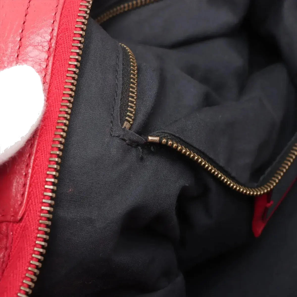 Pre-Loved City Handbag Leather with Matte Black Hardware, Red
