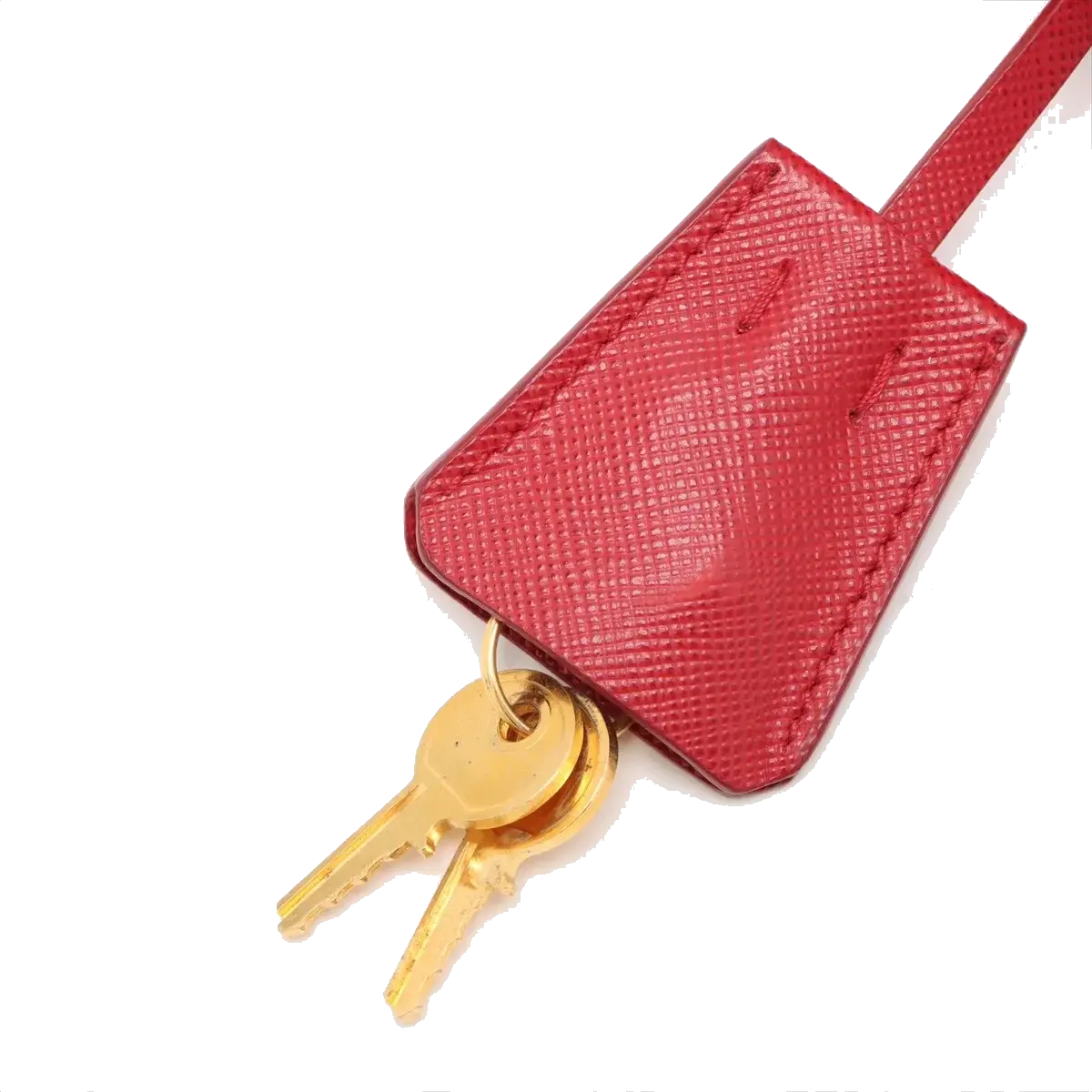 Pre-Loved Saffiano Mini Bauletto Handbag Leather Mini with Gold Hardware, Red