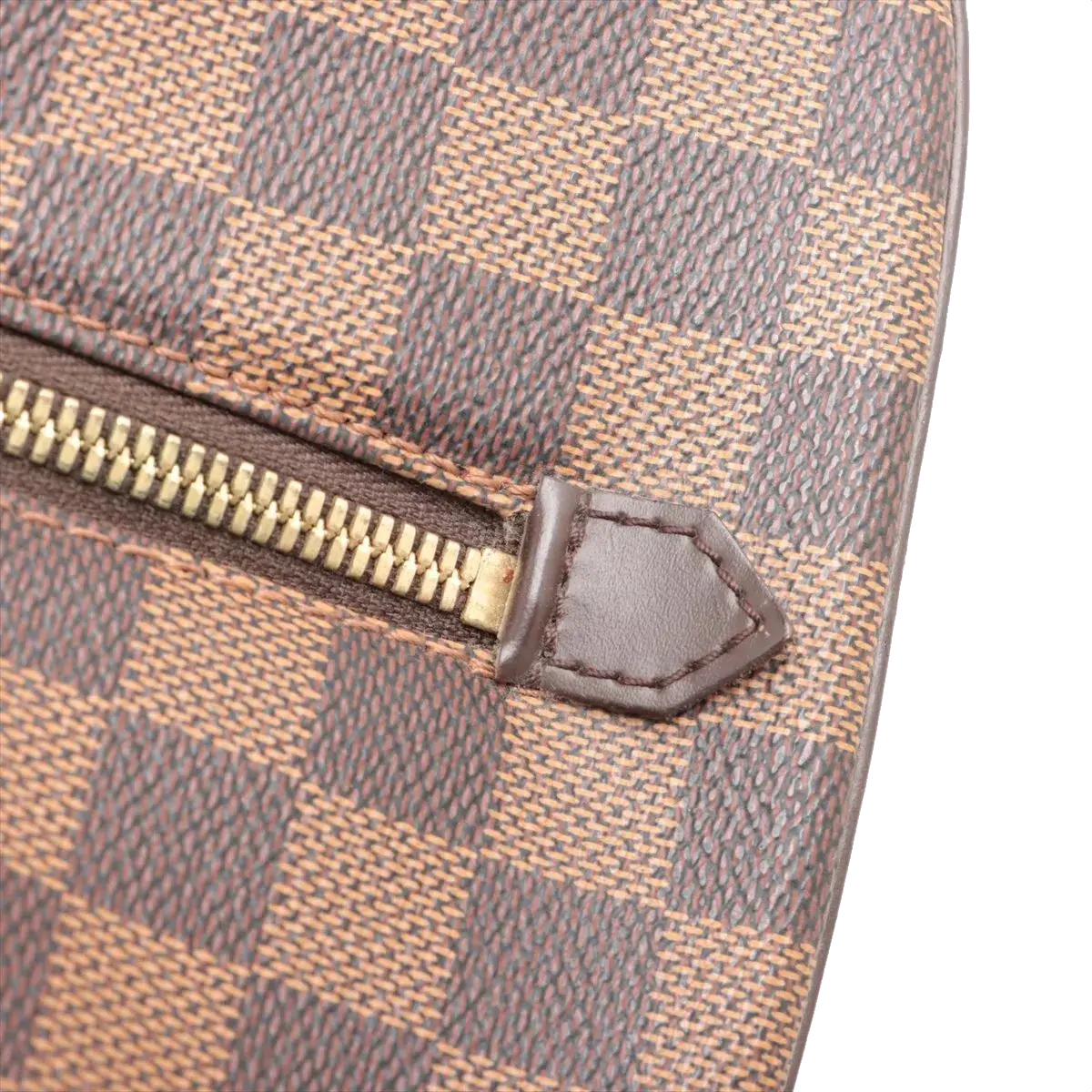 Pre-Loved Ribera MM Handbag Damier Coated Canvas MM with Gold Hardware, Brown