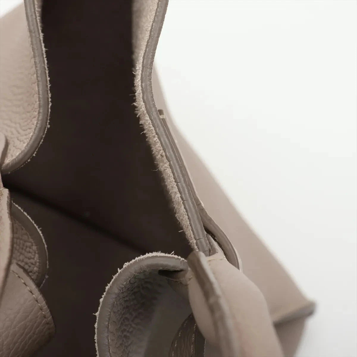 Pre-Loved Big Bag Tote Leather Small with Silver Hardware, Taupe