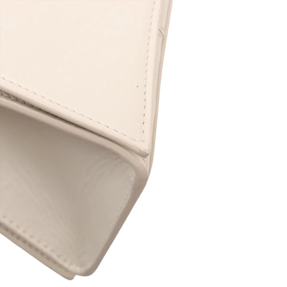 Pre-Loved Crush Sling Shoulder Bag Leather Small with Silver Hardware, Cream