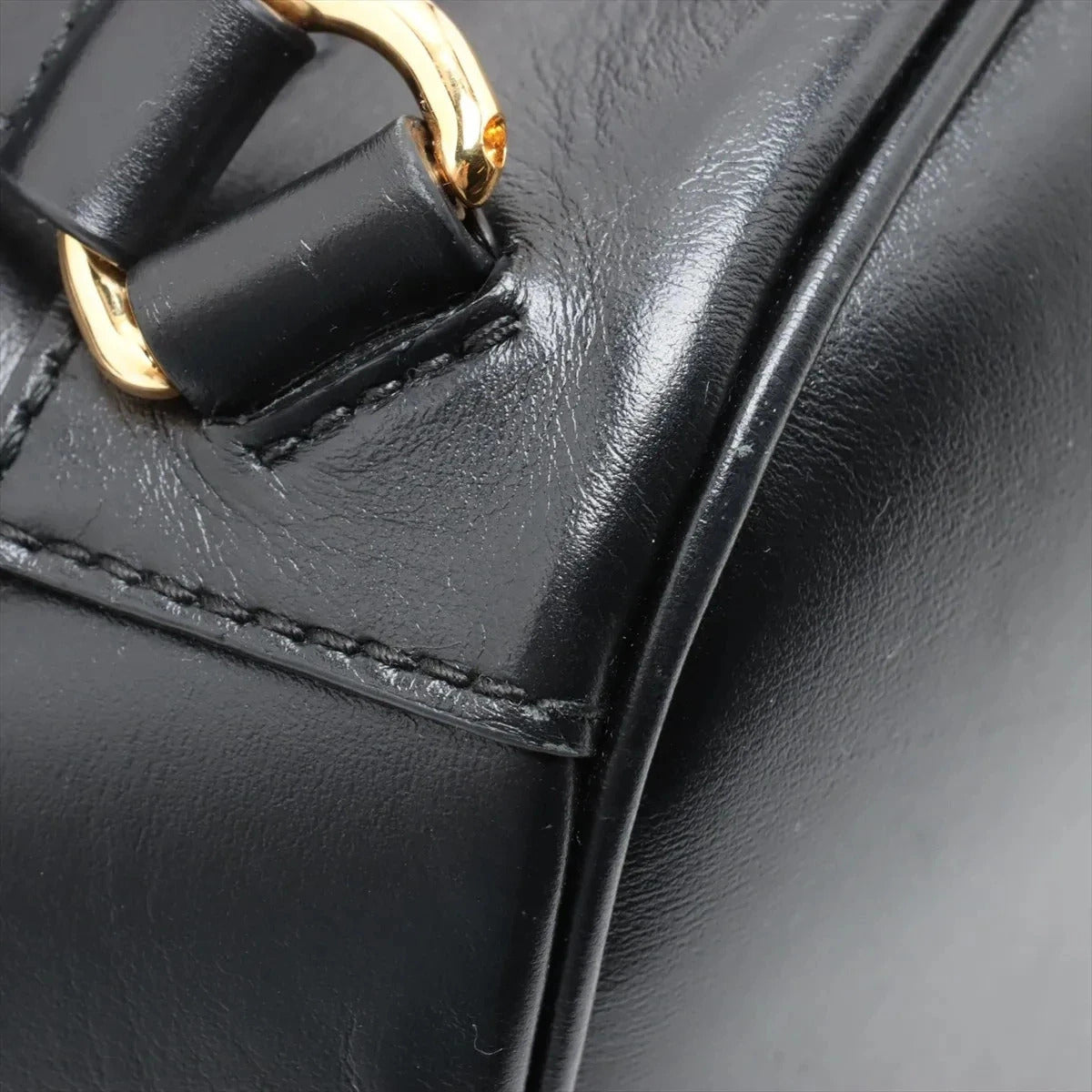 Pre-Loved Horsebit 1955 Backpack Leather with Gold Hardware, Black
