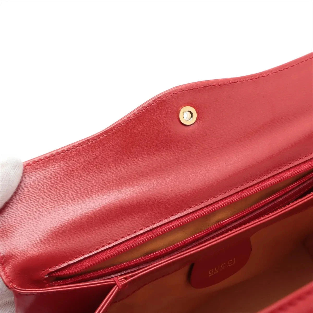 Pre-Loved Handbag Leather with Gold Hardware, Red