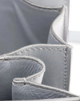 Pre-Loved Classic Box Shoulder Bag Leather Medium with Silver Hardware, Gray
