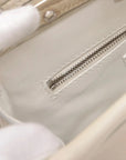 Pre-Loved Peekaboo Handbag Leather Mini with Silver Hardware, Ivory