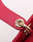 Pre-Loved Lady Dior Handbag Cannage Leather Medium with Gold Hardware, Pink