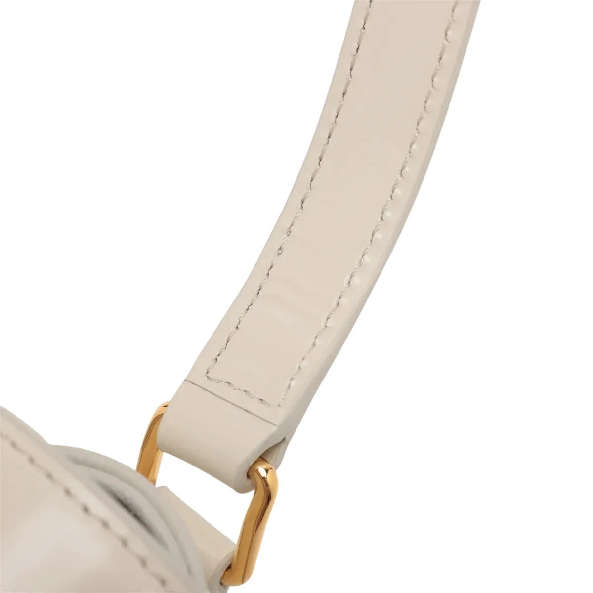 Pre-Loved Triomphe Shoulder Bag Leather Teen with Gold Hardware, White
