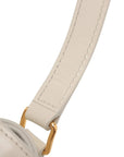 Pre-Loved Triomphe Shoulder Bag Leather Teen with Gold Hardware, White