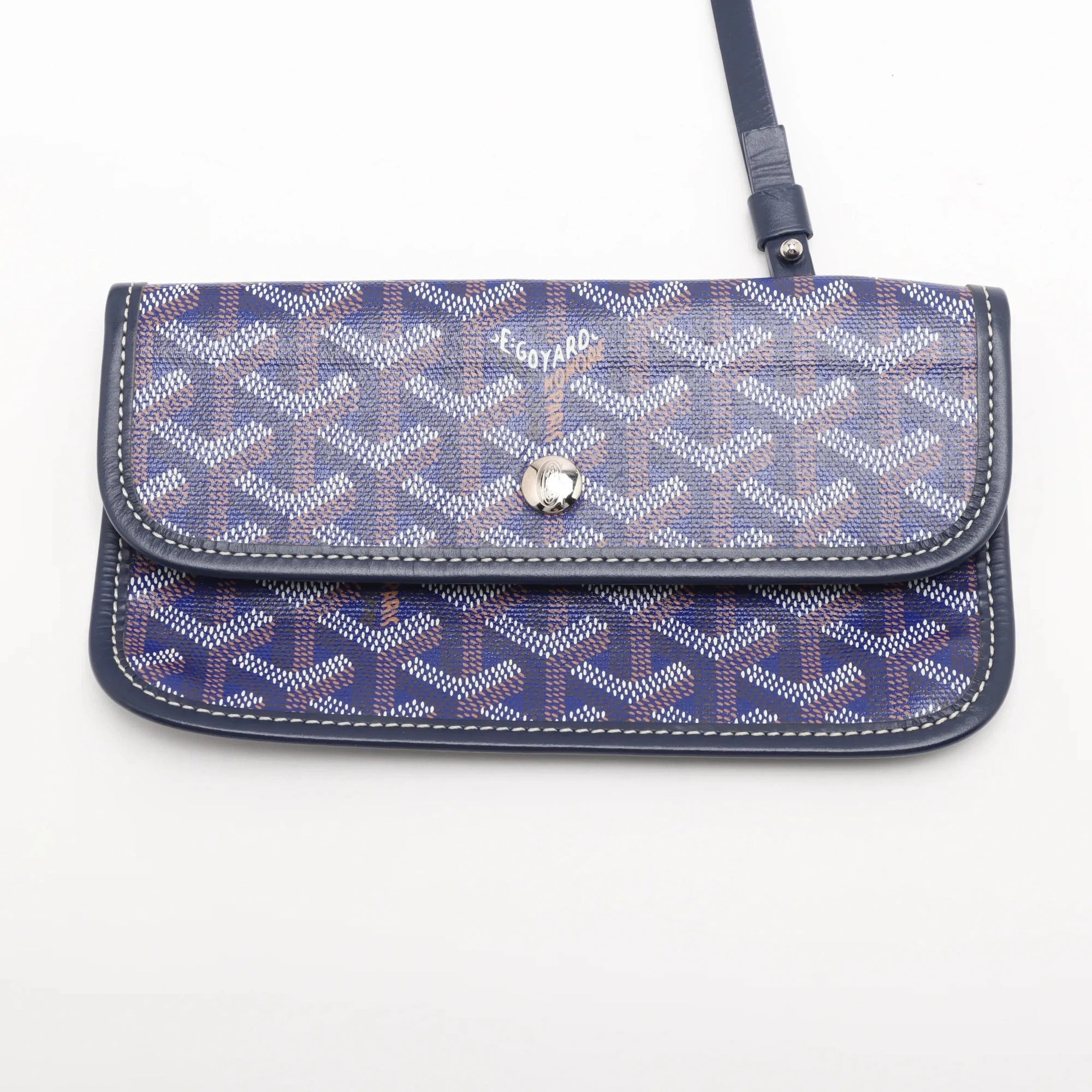 Pre-Loved Saint Louis Tote Goyardine Coated Canvas PM, Navy Blue