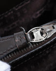 Pre-Loved Boogie Handbag Pony Hair with Silver Hardware, Brown and White