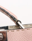 Pre-Loved Peekaboo Selleria Handbag Leather Mini with Silver Hardware, Pink
