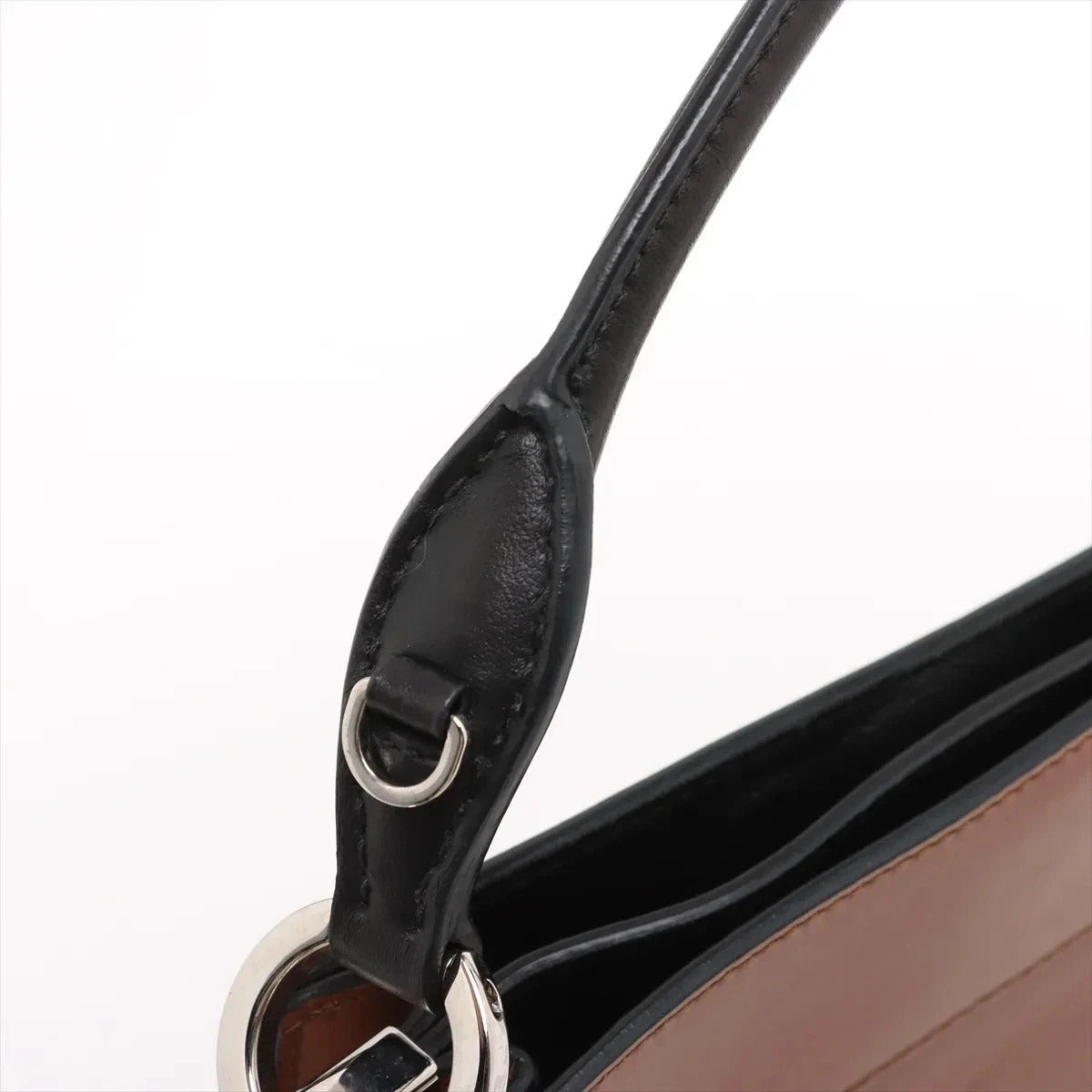 Pre-Loved Margit Handbag Leather Small with Silver Hardware, Brown