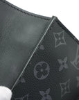 Pre-Loved Sac Plat Tote Monogram Coated Canvas with Silver Hardware, Black