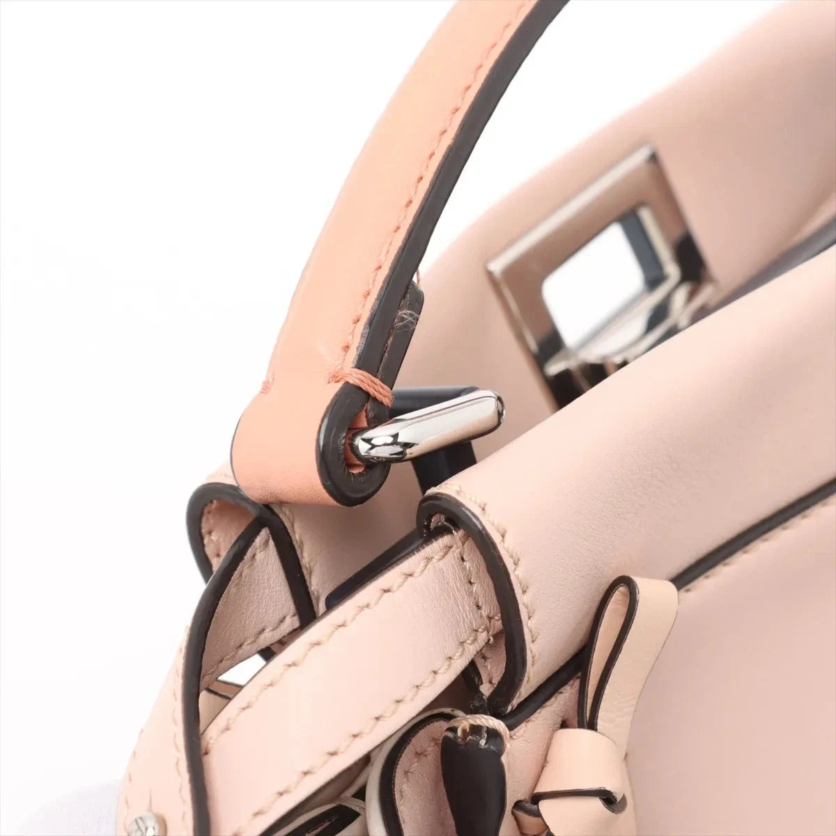 Pre-Loved Peekaboo Handbag Leather Mini with Silver Hardware, Pink