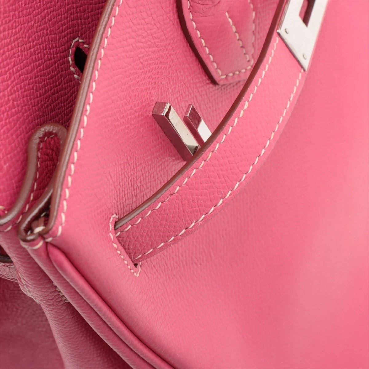 Pre-Loved Birkin Handbag Leather 30 with Palladium Hardware, Pink