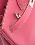 Pre-Loved Birkin Handbag Leather 30 with Palladium Hardware, Pink