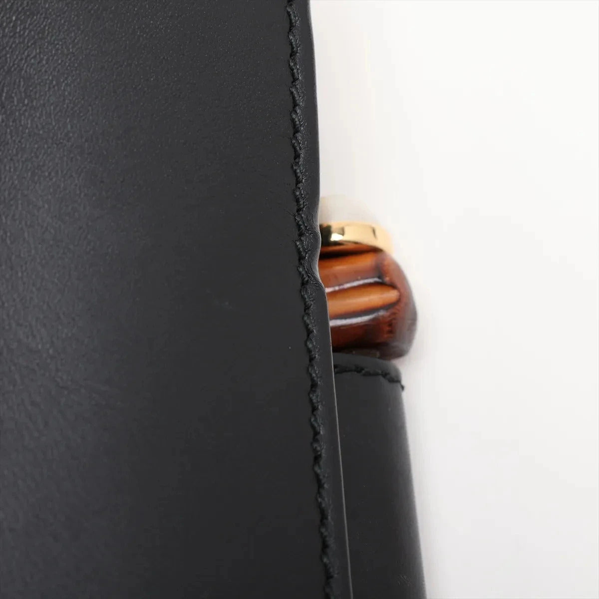 Pre-Loved Nymphaea Handbag Leather Small with Gold Hardware, Black