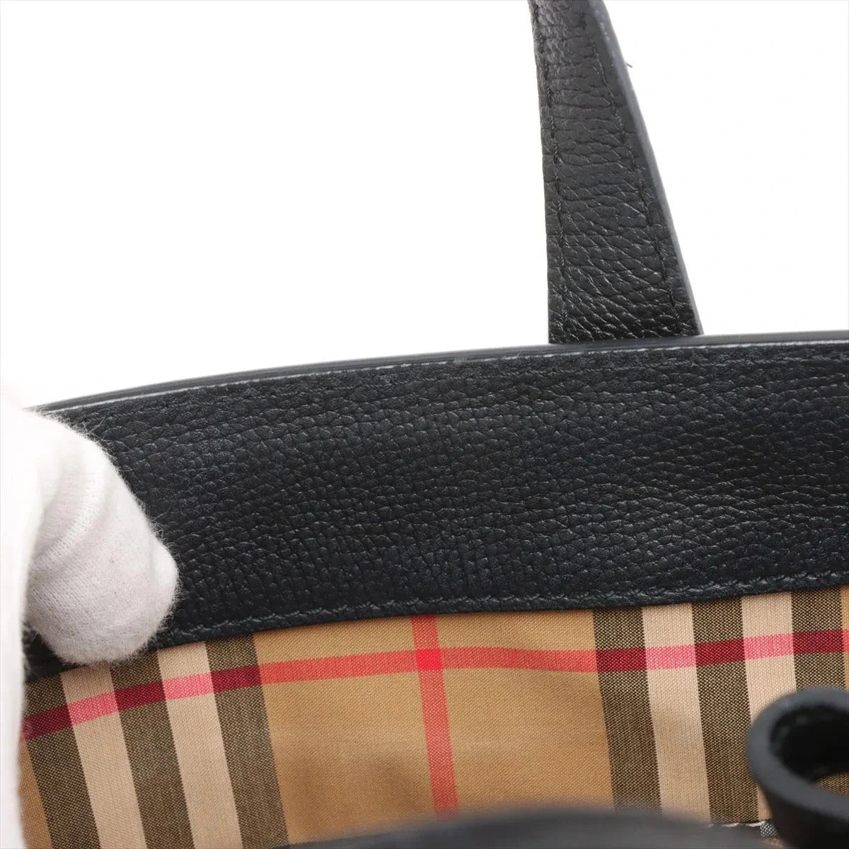 Pre-Loved The Banner Tote Leather Medium with Silver Hardware, Black