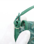 Pre-Loved Plumet Crossbody Bag Goyardine Chevron Coated Canvas with Silver Hardware, Green