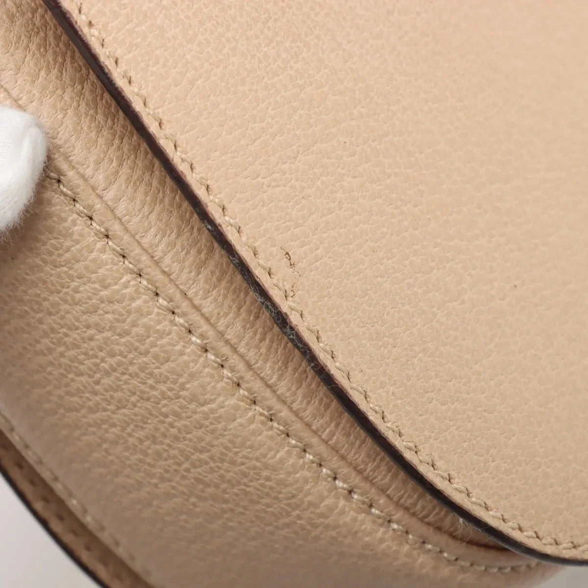 Pre-Loved Bamboo Handbag Leather with Gold Hardware, Beige