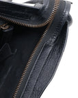 Pre-Loved Classic City Handbag Striped Leather Small with Aged Bronze Hardware, Black, White, Pink, Red