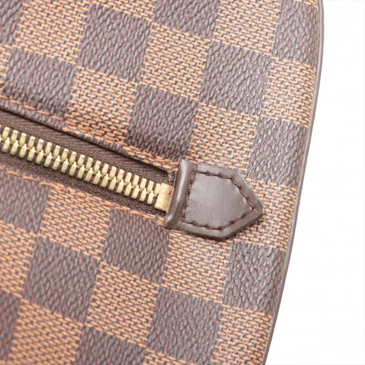 Pre-Loved Ribera MM Handbag Damier Coated Canvas MM with Gold Hardware, Brown