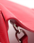 Pre-Loved Lockme II Handbag Leather with Silver Hardware, Red