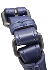 Pre-Loved Roma Tote Intrecciato Leather Medium with Gunmetal Hardware, Navy Blue