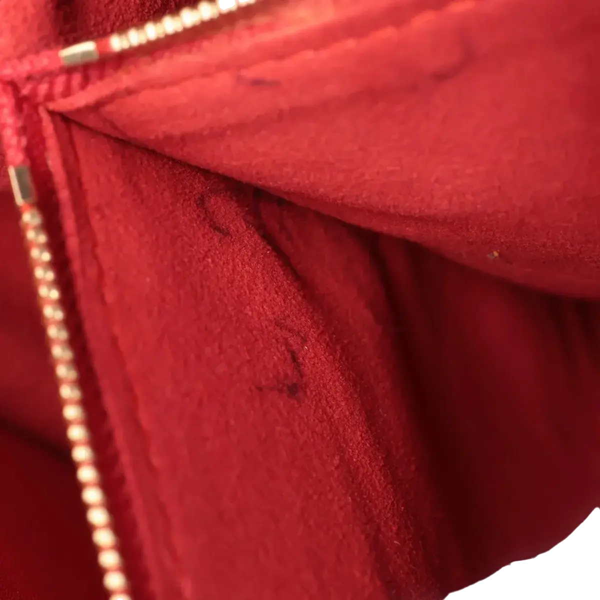 Pre-Loved Double V Handbag Monogram Leather with Gold Hardware, Red