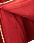 Pre-Loved Double V Handbag Monogram Leather with Gold Hardware, Red