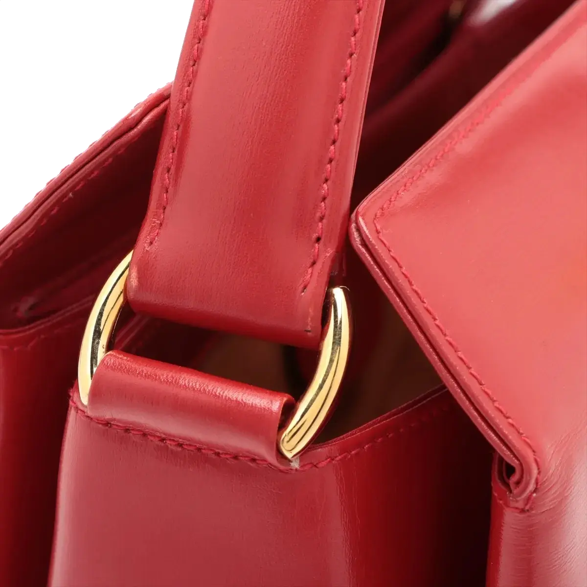 Pre-Loved Handbag Leather with Gold Hardware, Red