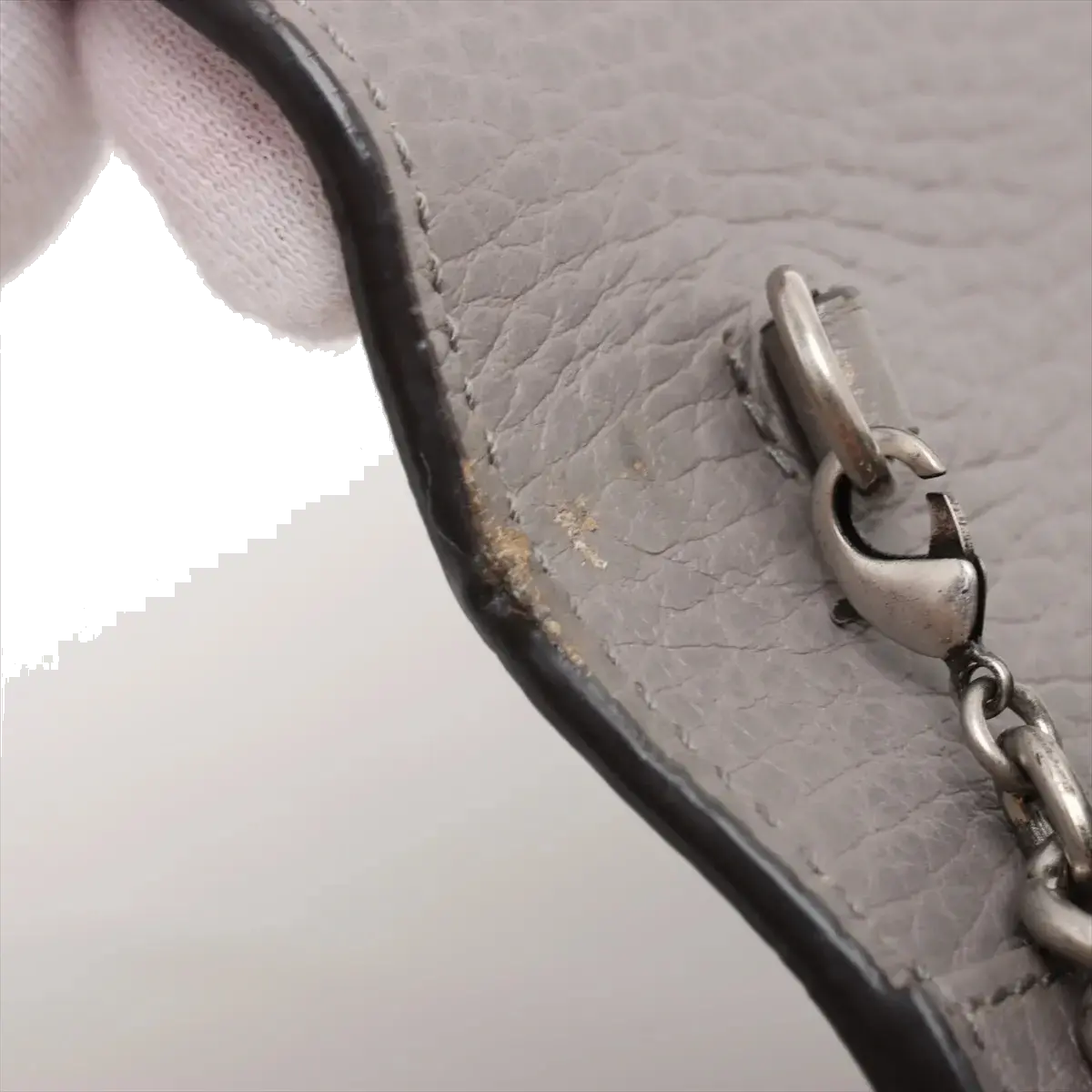 Pre-Loved Dionysus Super Mini Crossbody Bag Leather with Aged Silver Hardware, Gray