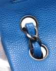 Pre-Loved Classic Double Flap Shoulder Bag Quilted Leather Jumbo with Ruthenium Hardware, Blue