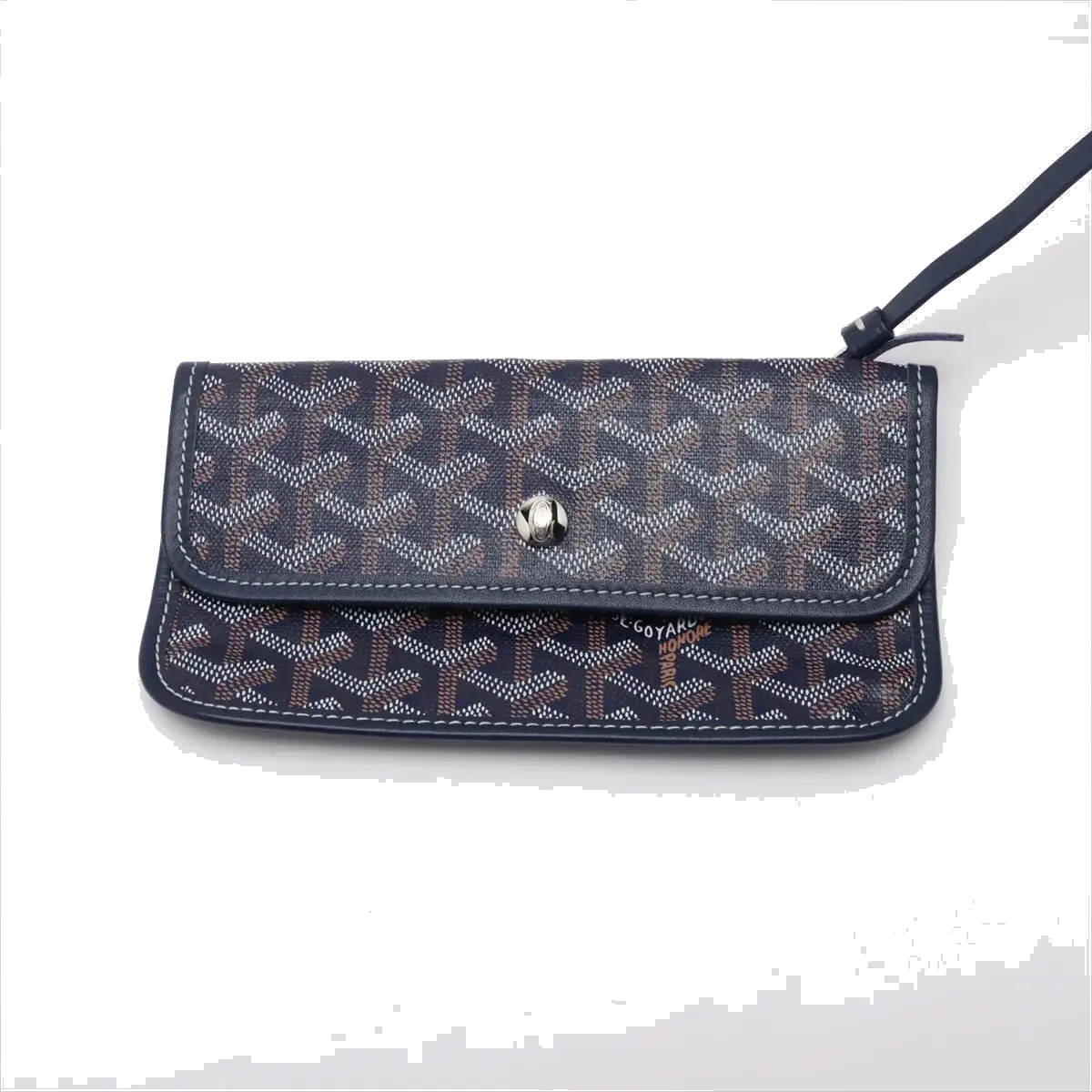 Pre-Loved Saint Louis Tote Goyardine Coated Canvas PM with Silver Hardware, Navy