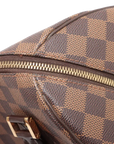 Pre-Loved Ribera MM Handbag Damier Coated Canvas MM with Gold Hardware, Brown