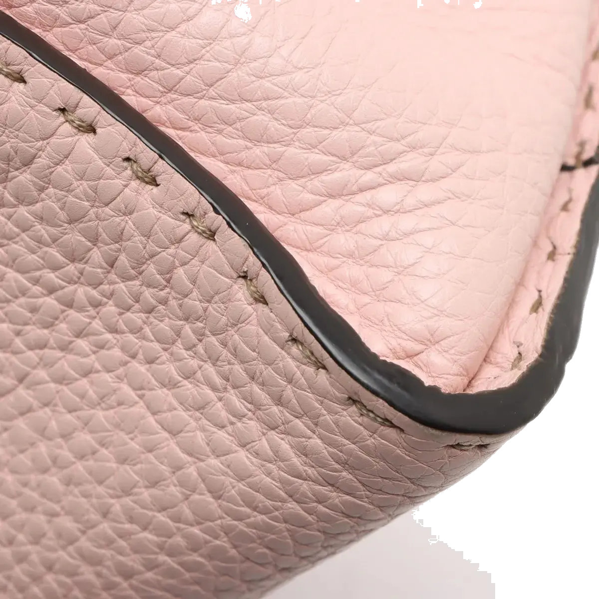 Pre-Loved Peekaboo Selleria Handbag Leather Mini with Silver Hardware, Pink