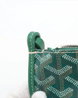 Pre-Loved Plumet Crossbody Bag Goyardine Chevron Coated Canvas with Silver Hardware, Green