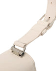 Pre-Loved Crush Sling Shoulder Bag Leather Small with Silver Hardware, Cream