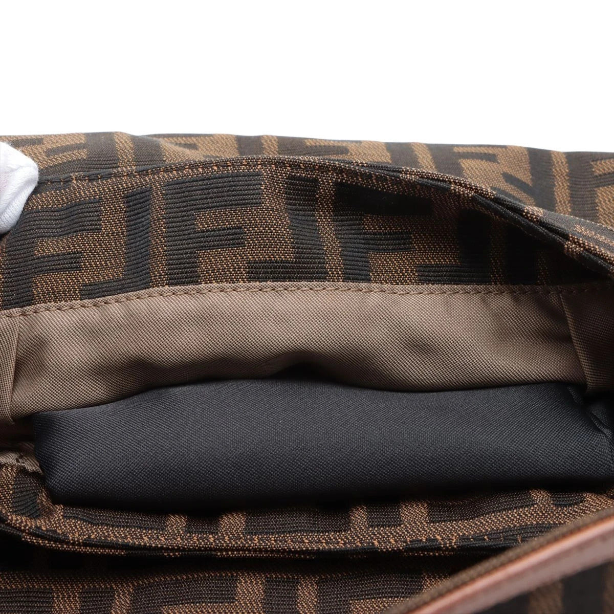 Pre-Loved Mia Shoulder Bag Zucca Coated Canvas with Gold Hardware, Brown