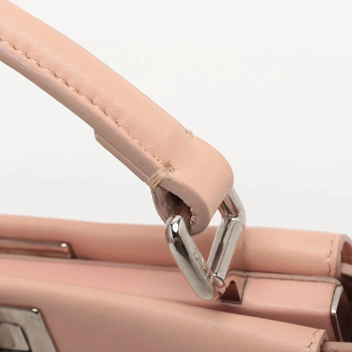 Pre-Loved Peekaboo Handbag Leather Mini with Silver Hardware, Pink